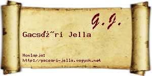 Gacsári Jella névjegykártya